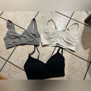 3 nursing bras S grey S white M black (very adjustable fit me fine!